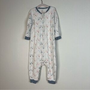 Nest Sleepsuit Baby Romper Squirrel Print Zip Front White size 18 months -2.5 T